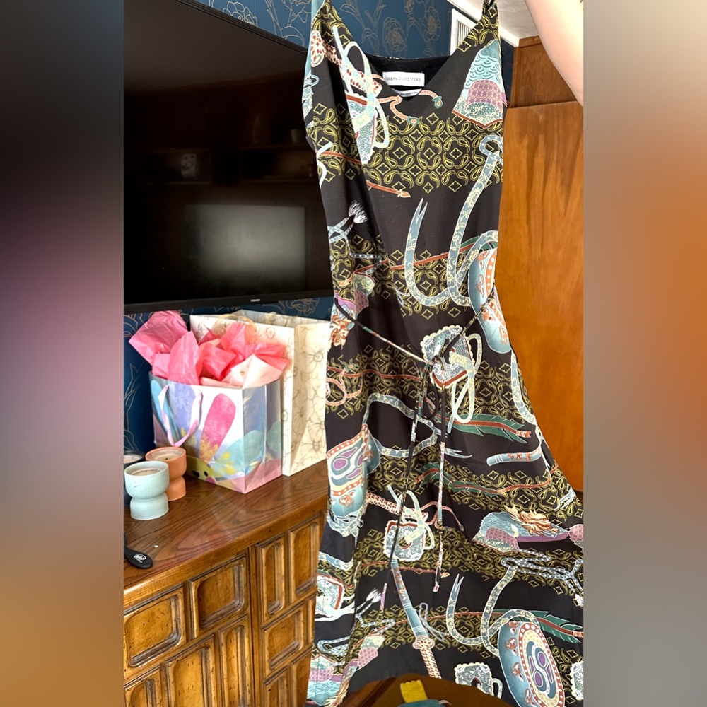 Satin slip dress with ties urban outfitters - Picture 2 of 3